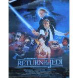 An original Return of The Jedi poster, covered in plastic, unexamined out of protective case.