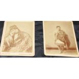 Two portrait photographic prints of Maoris, each mounted to card, the verso printed "Photographed by