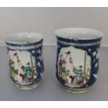 Two 18th century Chinese famille rose cider mugs.