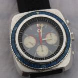 A scarce stainless steel Favre Leuba "Sea Sky" gentleman's diver chronograph wrist watch, c.1970,