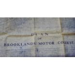 Automobilia Interest; A large original architects copy "Plan of Brooklands Motor Course", scale