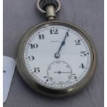 A Rolex British military issue nickel cased pocket watch, c.1940's, crown wind, having signed