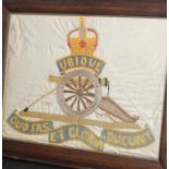 Royal Regiment of Australian Artillery/Military interest; An early 20th century framed embroidery of