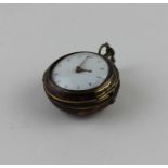A George III Jno. Ferrill Pain (London) gilt brass and tortoiseshell pair-cased fusee pocket