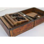 A late 19th cent  walnut cased sterescope viewer