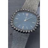 A 18ct. white gold Rolex Orchid ladies' bracelet watch, cal.1400, manual wind, having signed blue