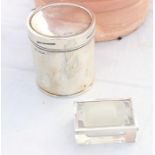A silver circular canister, by Mappin & Webb Ltd, assayed Sheffield 1933, with screw-on cover and