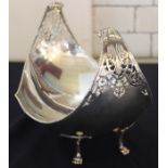 A large silver fruit bowl, Islamic taste by Manoah Rhodes & Son Ltd, assayed Sheffield, date
