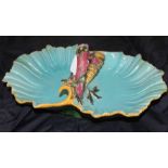 A 19th cent George Jones majolica strawberry dish, perfect condition