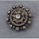 A Victorian precious yellow and white metal and diamond target pendant/brooch, the centre