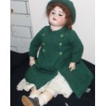 **REOFFER HANSONS ETWALL SALE 100/150**A fine quality 19th cent French bisque doll and a large