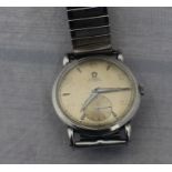 An Omega Automatic stainless steel gentleman's wrist watch, "bumper" movement, having signed