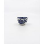 A Penningtons Liverpool Blue and White Tea Bowl. Printed with Oriental Fishermen, circa 1780. Size