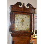An oak long case clock, late 19th Century