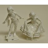 Royal Worcester 'Bow & Courts' figures (2)