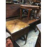 Edwardian mahogany inlaid card table, Victorian silver table, smokers stand and an occasional table