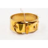 A Victorian style buckle cuff, unmarked yellow metal testing as a minimum of 14ct gold, diamond