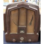 A 1931 Art Deco Ekco brown Bakelite radio, M23