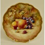Royal Worcester hand painted fruits plate 20 cms approx