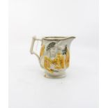 An English ceramic jug of General Hill & Marquis Wellington, 13 cms high