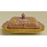 Late 19th Century Wedgwood pink and mustard butter dishCONDITION:Just crazing  No cracks or chips