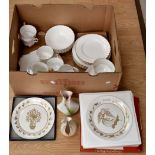 Royal Albert china tea service Val D'Or with milk jug and sugar bowl along with cabinet plates, ie