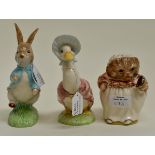 Beswick Beatrix Potter figures including 100th anniversary edition, Peter Rabbit, Jemima Puddle-Duck