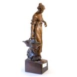 **** LOT WITHDRAWN FROM SALE **** Goldscheider, Austrian, a large terracotta maiden in early 20th