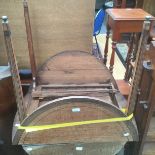 A George III mahogany Pembroke table, fitted with a single drawer, square tapered legs; another