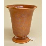 A Ruskin Art Deco orange lustre flared vase, dated 1925, height 18cmCONDITION:Good Condition, No