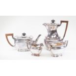 Four piece silver plated tea set