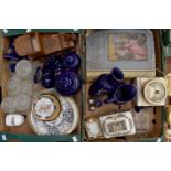Collection of 20th Century mixed ceramics and glass including plates, biscuit barrel, boxed