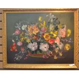 A.G McManus, British, 20th Century, still life study of flowers, signed lr, oil on board, 62 x 80