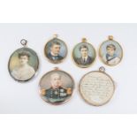 A family collection of portrait miniatures, including Admiral Sir William King-Hall, his daughter