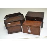 Four country oak boxes, to include a money box (4)
