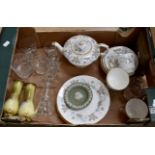 Paragon tea set Enchantment including Doulton, glass wares and two early 20th Century vases