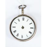 A George III silver Fusee pocket watch by F. Richards, London 1796, No. 72461, having a white