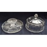 Cut glass 20th Century punch bowl/converts to serving bowl