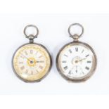 Two ladies silver pocket watches