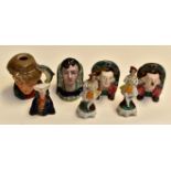 Royal Doulton character jug The Poacher, plus three other figures along with three Victorian sash
