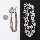A Monet necklace, white metal together with a Pope Pius IX 1868 pontiff coin, as a brooch and a