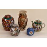 Collection of early 20th Century Chinese pots, teapots and vase (Q)