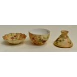 Royal Worcester 19th Century finger bowl, 5171, Royal Worcester pin dish 1420 and Royal Worcester