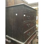 A George III oak four drawer chest, circa 1770, bracket feet