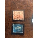 Philately - Queen Victoria 2d blue 1841 and a 4d vermilian