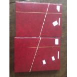 Two red stamp albums, including GB miniature mint sheets 1978 - 2015 (2)
