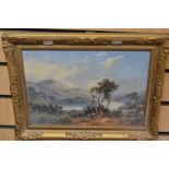 Four assorted oil paintings, to include a 19th Century landscape by S. Wilkins, framed (4)