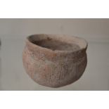 Chinese terracotta bowl circa 2000BC (9cm Diameter) Quijia cord impressed