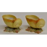 A pair of Worcester shell vases, G.341 (2)