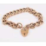 A 9ct gold Albert link bracelet, padlock clasp, total gross weight approx 16.7 grams